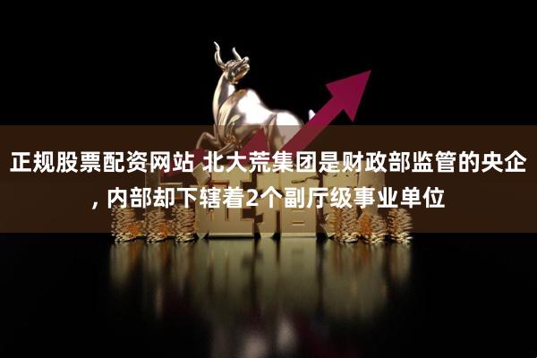 正规股票配资网站 北大荒集团是财政部监管的央企, 内部却下辖着2个副厅级事业单位